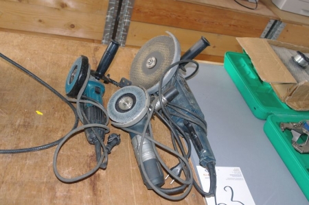 (3) Power Tools Bosch GWS19-230 angle grinder + Makita + Bosch Grinder