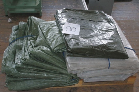 Pallet of various tarpaulins