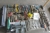 Pallet of various tools + toolbox with content