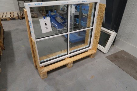 Plastic window, white / white, H100xB120 cm, frame width 11.5 cm