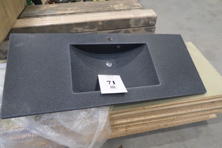 Tischplatte mit Spüle, Granulon Spüle, 49x120 cm