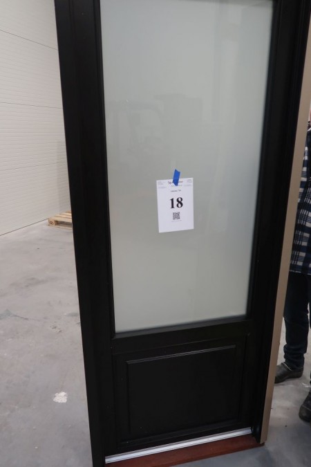 Patio door, wood, left in, black and white, W89.5xH219.5 cm, frame width 13 cm