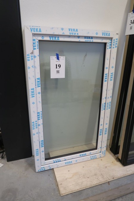 Plastic window, white / white, W93xH155 cm, frame width 7 cm
