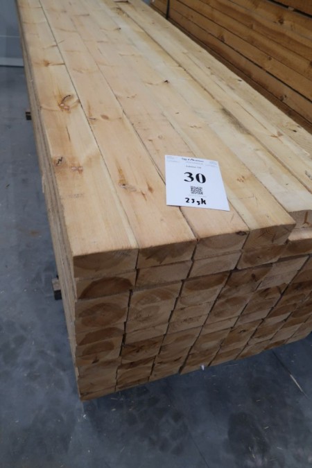 25 Stück Holz 65x128 mm. Länge 300 cm