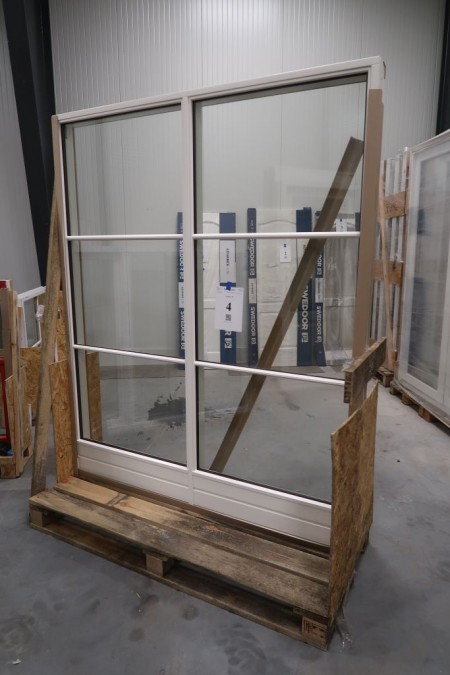 Fensterteil, Holz, weiß / weiß, H210,5xB173 cm, Rahmenbreite 11,5 cm