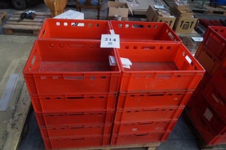20 plastic boxes, 60x39x20cm.