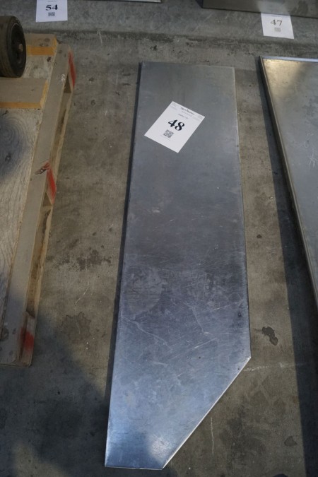 Rustfri bordplade, 160x40cm.