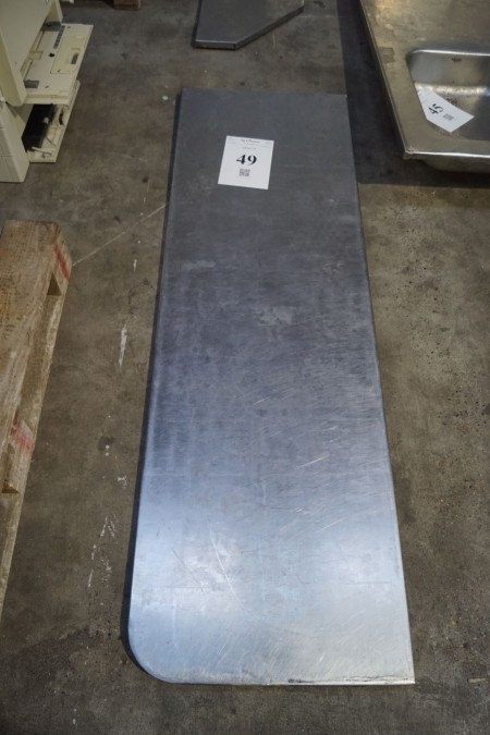 Rustfri bordplade, 175x56cm.
