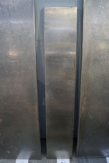 Stainless steel table top, 155.5x30cm.