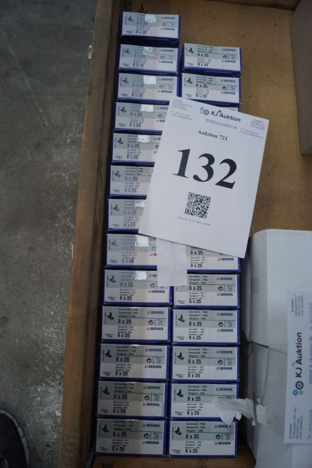 25 boxes of threaded bolts. 8x25.