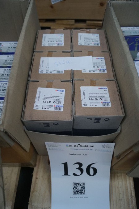 Diverse kasser med gipspladeskruer. 3,5x38.