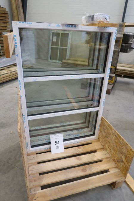 Plastic window, white / white, 90xH130 cm, frame width 11.5 cm, with fixed frame. model Photo