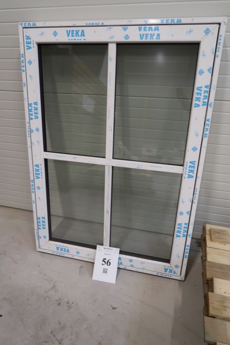 Plastic window, white and white, W100xH139 cm, frame width 11.5 cm
