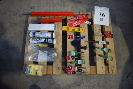 Various drills, such as hilti drill 400mm, and joints etc.