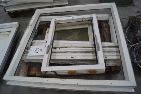 Various frames for windows, in plastic
