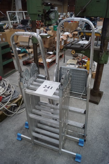 3 piece aluminum folding ladders. With different number of steps.