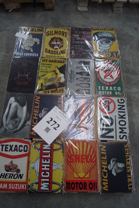 16 piece retro metal signs