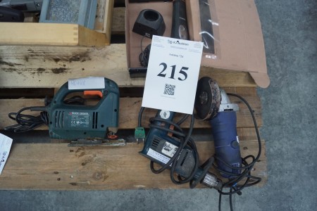 Various power tools, such as jigsaw, drill, etc.