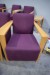 3 pieces. chairs in purple and green with armrests.