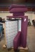 Sofa bed in purple, with 2 armrests. Width: 146cm, unfoldable.