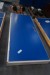 2 fire doors in blue, with frame. 209x89cm.