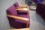 3 pieces. chairs in purple with armrests + coffee table 60x35x50cm.