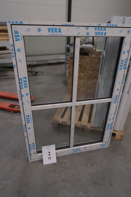 Plastic window, white / white, W100xH139 cm, frame width 11.5 cm