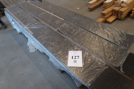 3 stk. vinduesbundstykker, 23x300 mm, længde 280 cm, sort 
