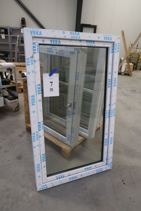 Kunststofffenster, dreh- / neigbar, weiß / weiß, B93xH155 cm, Rahmenbreite 7 cm