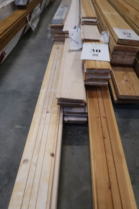 Estimated 160 meters of rustic Planks, 15x120 mm, length: 290-510 cm. , lye treated