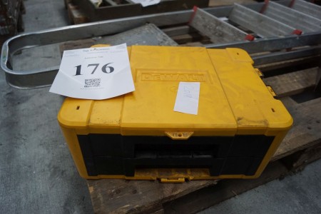 DeWalt box with various drills.
