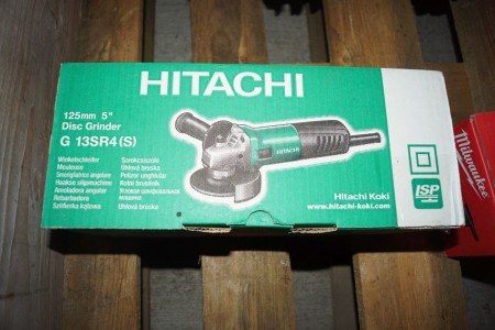 HITACHI angle grinder. Model: E13SR4 125mm. Unused.