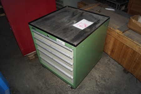 Tool cabinet with content.
