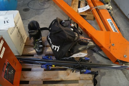 2 pcs. ski with boots and poles. 184 cm.