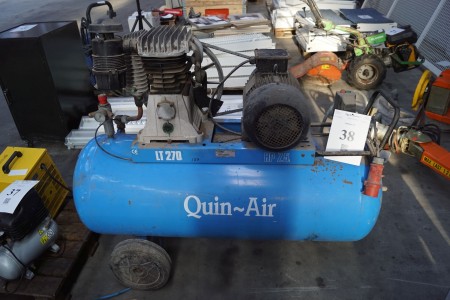 Quin-air piston compressor model: lt 270, hp: 7.5, 16A, 380 connectors.