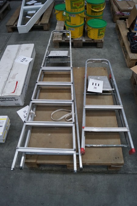2 aluminum ladders 1: 6 steps + 1: 3 steps