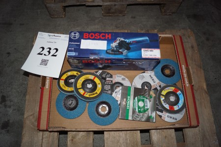 Bosch angle grinder model: gws, unused with various cutting discs
