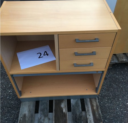 Filing cabinet with drawers. (89 L x 80 H x 3
