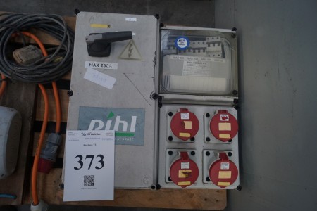 1 piece electrical switchboard for construction site. Max: 250A. Type: FT TABLE. 63A connector.