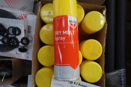 11 flasker Dry Moly spray. Mærke: ROCOL. 