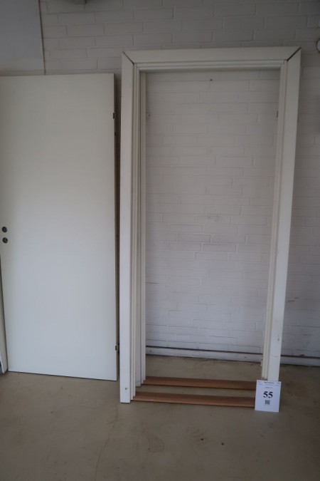 2 stk. indvendig døre med karm, ca. 90x210 cm