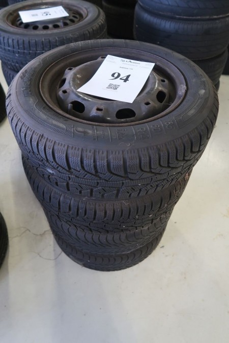 4 stk. stålfælge med dæk, 185/60R14, til Toyota Carina e, hulmål 5x100 mm