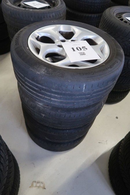 4 Stk. Leichtmetallfelgen mit Reifen, 205 / 55R16, für Ford, Lochabmessungen 5x108 mm