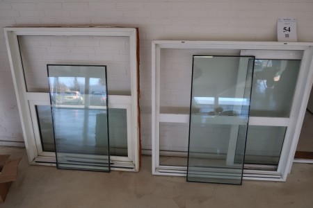 2 pcs. plastic windows. 1 piece. W119xH140 cm. 1 piece. 130x130 cm