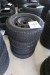 4 stk. stålfælge med dæk, 195/65R15, til Peugeot, hulmål 4x108 mm