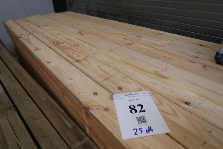 25 stk. tømmer 65x128 mm. Længde 300 cm