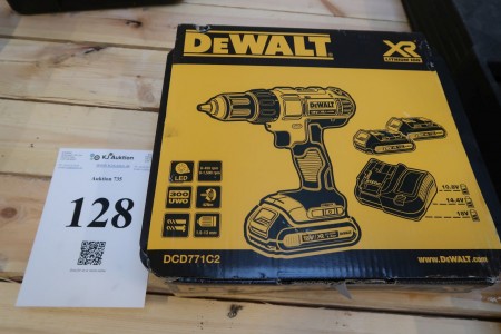 Cordless screwdriver Dewalt DCD771C2, 18V, with 2 batteries and 1 charger, unused