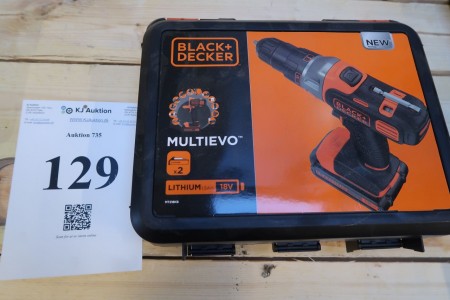Cordless screwdriver Black & Decker, MT218KB, 18V, with 2 batteries and 1 charger, unused