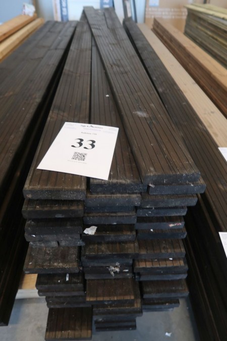 162 meter deck boards, optiform, 25x120 mm, dark brown / black, length 300 cm