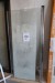 Door to shower, total dimensions approx. W85xH185 cm. Handles missing